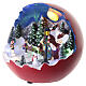 Christmas scene sphere with ice skaters, LED lights, 8x8 in s3