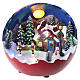 Sphère paysage de Noël avec patineurs éclairage LED 20x20 cm s1
