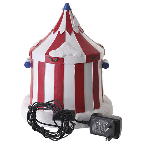 Villaggio natalizio tendone da circo animato e luci led 25x20 cm 5