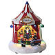 Villaggio natalizio tendone da circo animato e luci led 25x20 cm s1