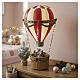 Animated Christmas hot-air balloon with Santa and children, LED lights, 16.5x9x9 in s2