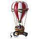 Animated Christmas hot-air balloon with Santa and children, LED lights, 16.5x9x9 in s5