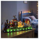 Tren navideño animado luces LED, elfo y tiovivos 25x50x15 cm s2