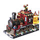 Tren navideño animado luces LED, elfo y tiovivos 25x50x15 cm s3