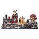 Train de Noël animé lumières LED elfe et manèges 25x50x15 cm s1