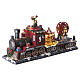 Treno natalizio animato luci led elfo e giostre 25x50x15 cm s6