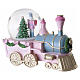 Boule en verre casse-noisettes de Noël petit train rose 15x20x10 cm s6