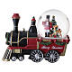 Christmas train snow globe with nutcracker and reindeer, 6x7.5x4 in s1