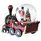 Christmas train snow globe with Nutcracker and reindeer, 15x20x10 cm s5