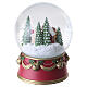Glass music snow globe with Santa Claus and sleigh, 6x4 in s6