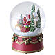 Glass snow globe music Santa Claus with sleigh, 15x10 cm s4