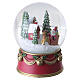 Glass snow globe music Santa Claus with sleigh, 15x10 cm s5