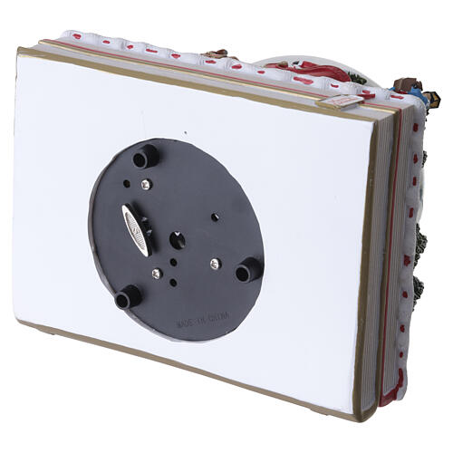 Christmas snow globe with music box, snowy village scene, 10x8x6 in 7