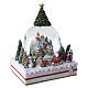Christmas snow globe with music box, snowy village scene, 10x8x6 in s4