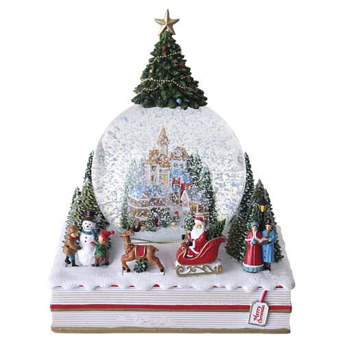 Boule de Noël effet neige paysage de Noël musicale 25x20x15 cm 3