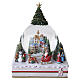 Esfera de Natal efeito neve paisagem natalina musical 25x20x15 cm s1