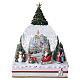 Esfera de Natal efeito neve paisagem natalina musical 25x20x15 cm s3