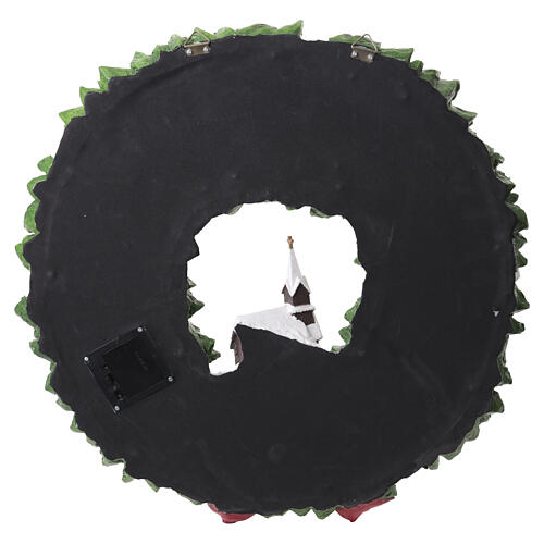 Corona de pared con casas navideñas 60x55x10 cm 9