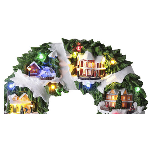 Guirlanda de parede com casas de Natal 60x53x10 cm 6