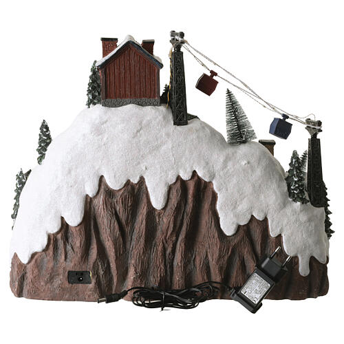 Christmas mountain village with lights and motion, 14x20x12 in 5