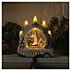 Natividad con efecto nieve y luces esfera vidrio 25x20x10 cm s3