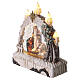 Natividad con efecto nieve y luces esfera vidrio 25x20x10 cm s4