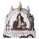 Natività con effetto neve e luci sfera vetro 25x20x10 cm s6