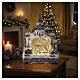Villaggio natalizio ad arco Babbo Natale con slitta effetto glitter 35x25x10 cm s2