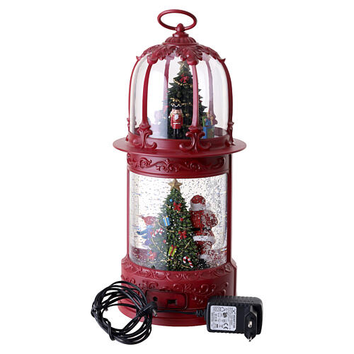 Red Christmas lantern with Santa, 16x6 in, lights and motion 6