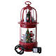 Lanterne de Noël rouge Père Noël 40x15 cm lumières et mouvement s6