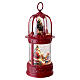 Lanterna natalizia rossa Babbo Natale 40x15 cm luci e movimento s4