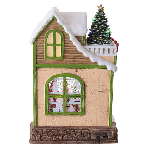 Christmas toy shop with Santa, LED lights, animated, 12x6x8 in 6