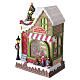 Christmas toy shop with Santa, LED lights, animated, 12x6x8 in s3