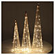 Set of 3 Christmas trees with warm LED lights 80-100-120 cm s3