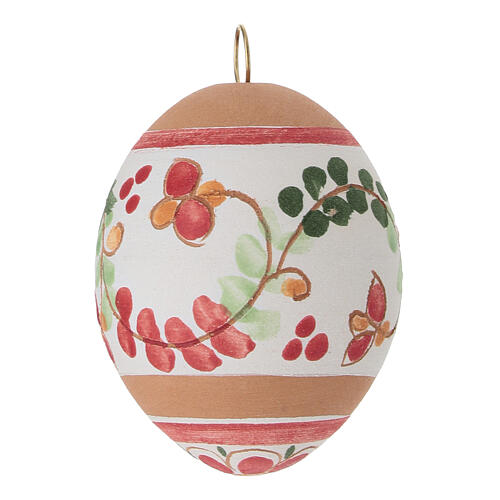 Deruta terracotta Easter egg ornament, red, 3x2 in 3