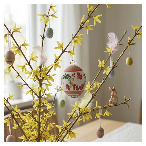 Red Deruta Terracotta Easter Egg Ornament, 7x5 cm 2