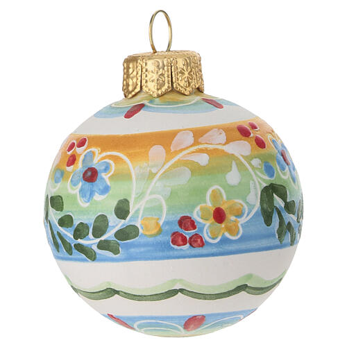 Deruta terracotta floral Easter ball, 2x2 in 3