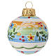 Boule pascale en terre cuite Deruta motif floral 5x5 cm s1