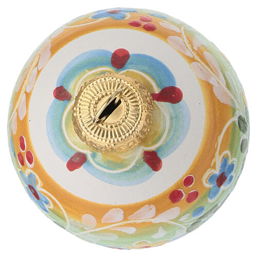 Bombka wielkanocna, motyw kwiatowy 5x5 cm, terakota Deruta 2