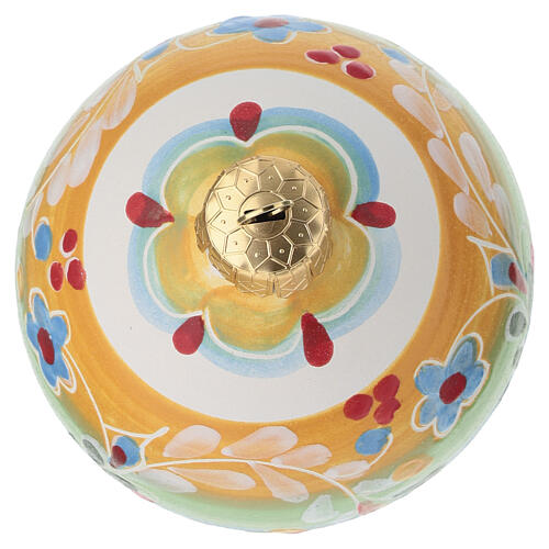 Bombka z terakoty 10×8 cm Deruta, motyw boreale, wielkanocna 4