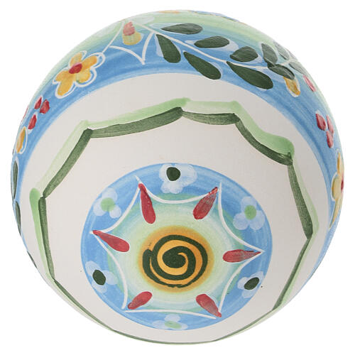 Bombka z terakoty 10×8 cm Deruta, motyw boreale, wielkanocna 5
