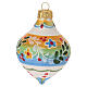 Boule pointue terre cuite Deruta 10x7 cm motif floral s4