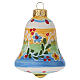Boule pascale en forme de cloche Deruta motif floral 9x7 cm s4