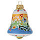 Pallina pasquale a campana Deruta floreale 10x5 cm s1