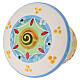Bola Deruta em forma de sino com efeito boreal e flores coloridas 10x10 cm s5
