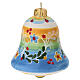 Deruta Northern Lights Bell Terracotta Ornament with Colored Flowers, 10x10 cm s3