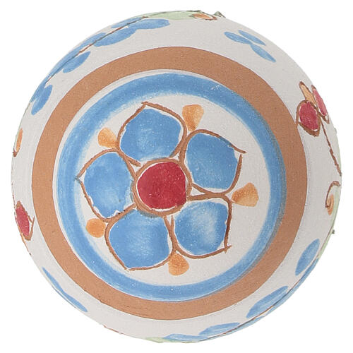Deruta terracotta light blue egg-shaped Easter ornament, 7x5 cm 4