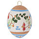 Pallina pasquale forma di uovo celeste terracotta Deruta 7x5 cm s1