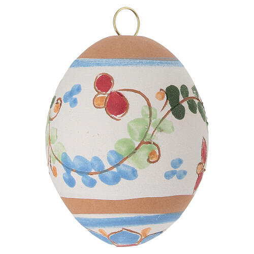 Light Blue Deruta Terracotta Easter Egg Ornament, 7x5 cm 3