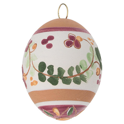 Boule pascale en terre cuite Deruta en forme d'œuf rose 7x5 cm 3